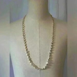 Pearlized Beaded String Necklace. 34” Total Length